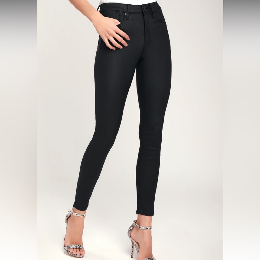 Lulus Unpublished Black Faux-Leather Skinny Pants - 29